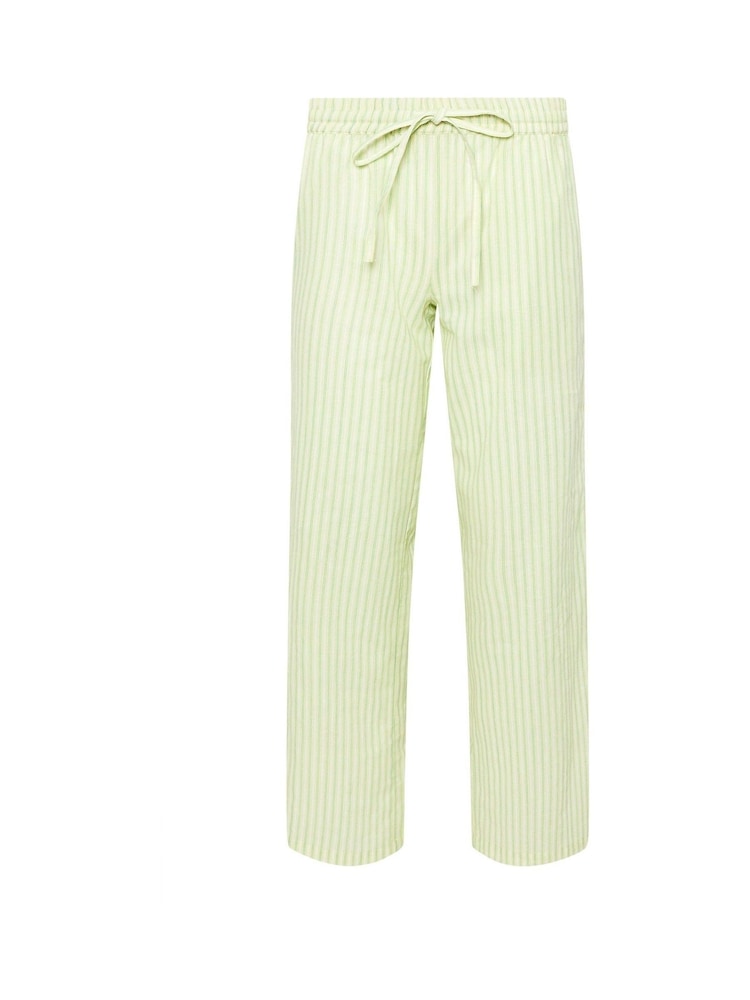 PixieGirl Petite Green Stripe Wide Leg 100% Cotton Trousers - Image 5 of 5