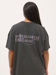 Yours Curve Grey Wellness Retreat Active T-Shirt - Image 3 of 6