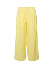 PixieGirl Petite Yellow Gingham Palazzo 100% Cotton Trousers - Image 5 of 5