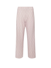 PixieGirl Petite Pink Jacquard Wide Leg Trousers - Image 5 of 5