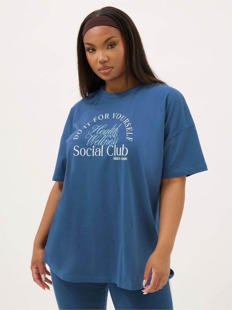 Azul - Yours Curve Wellness Retreat Active T-Shirt - Imagen 1 de 5