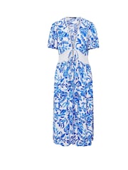 Yours Curve Blue Crinkle Maxi Crochet Cover-Up - Image 5 of 5