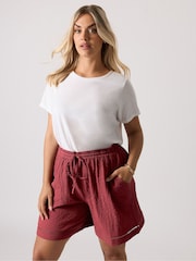 Yours Curve Red Ladder Shorts - Image 1 of 2