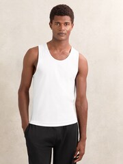 Reiss White/Black Monty 2 Pack Stretch-Cotton Loungewear Vests - Image 2 of 7