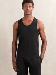 Reiss White/Black Monty 2 Pack Stretch-Cotton Loungewear Vests - Image 3 of 7