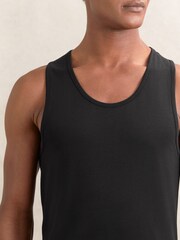 Reiss White/Black Monty 2 Pack Stretch-Cotton Loungewear Vests - Image 4 of 7