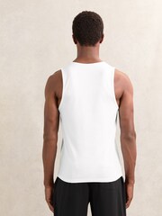 Reiss White/Black Monty 2 Pack Stretch-Cotton Loungewear Vests - Image 5 of 7