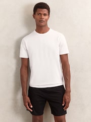 Reiss Black/White Flex Stretch-Cotton Loungewear T-Shirts 2 Pack - Image 2 of 8