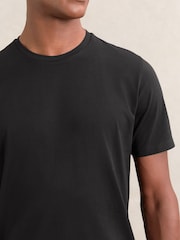 Reiss Black/White Flex Stretch-Cotton Loungewear T-Shirts 2 Pack - Image 3 of 8