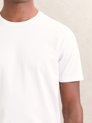 Reiss Black/White Flex Stretch-Cotton Loungewear T-Shirts 2 Pack - Image 5 of 8
