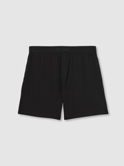 Reiss Black Fleet Cotton Jersey Logo-Waistband Shorts with Stretch - Image 2 of 6