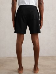 Reiss Black Fleet Cotton Jersey Logo-Waistband Shorts with Stretch - Image 5 of 6
