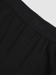 Reiss Black Fleet Cotton Jersey Logo-Waistband Shorts with Stretch - Image 6 of 6