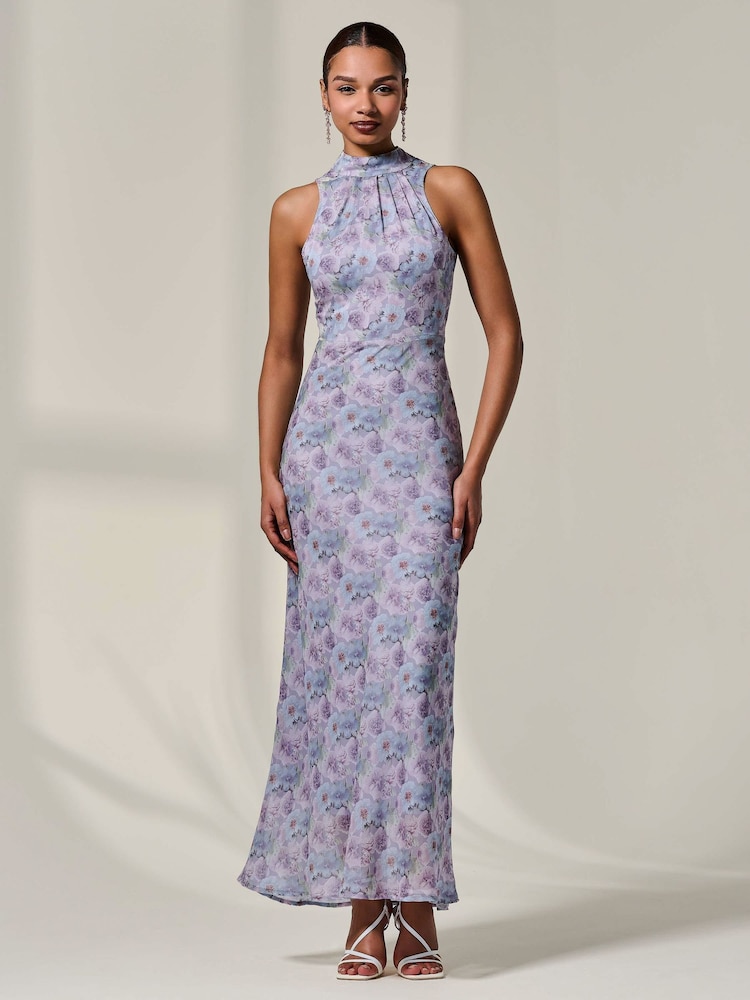 gray formal maxi dress A Line V Neck Grey Beaded Long Prom Dress with Split,Formal Dresses main image 1