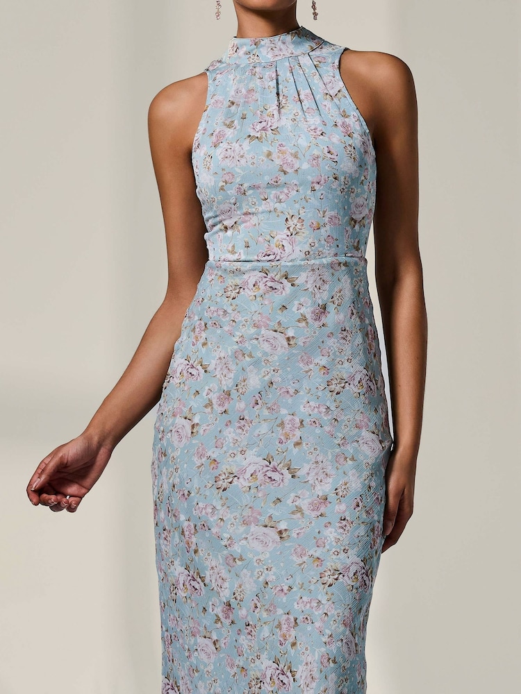 Buy Jolie Moi Blue Chiffon Halter Neck Maxi Dress from Next France