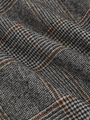 Reiss Charcoal Grey Jenson Wool Double-Breasted Check Suit Blazer Tailored-Fit - Image 8 of 8