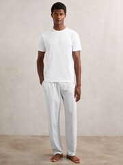 Reiss Soft Grey Hugo Cotton Jersey Logo-Waistband Joggers with Stretch - Image 1 of 6