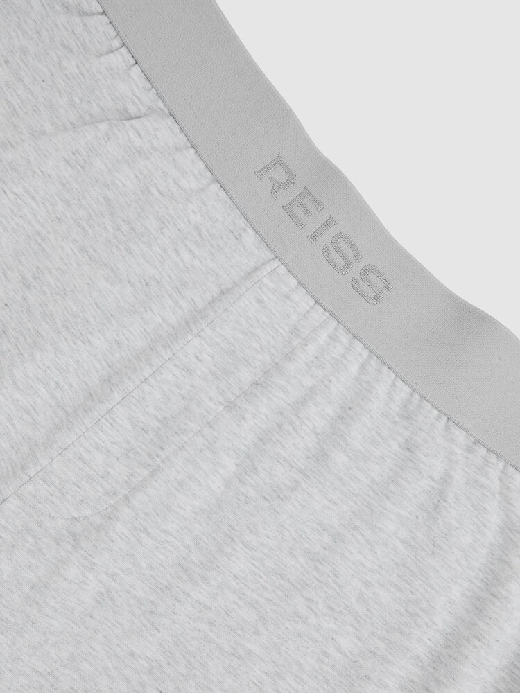Reiss Soft Grey Hugo Cotton Jersey Logo-Waistband Joggers with Stretch - Image 6 of 6