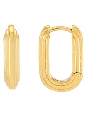 Estella Bartlett Gold Tone Ridged Hinge Hoops Earrings - Image 1 of 5