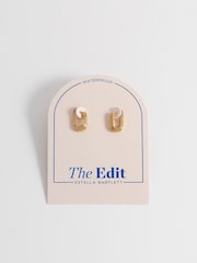 Estella Bartlett Gold Tone Ridged Hinge Hoops Earrings - Image 4 of 5
