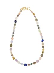 Estella Bartlett Gold Tone Multi Beaded T Bar Necklace - Image 1 of 4