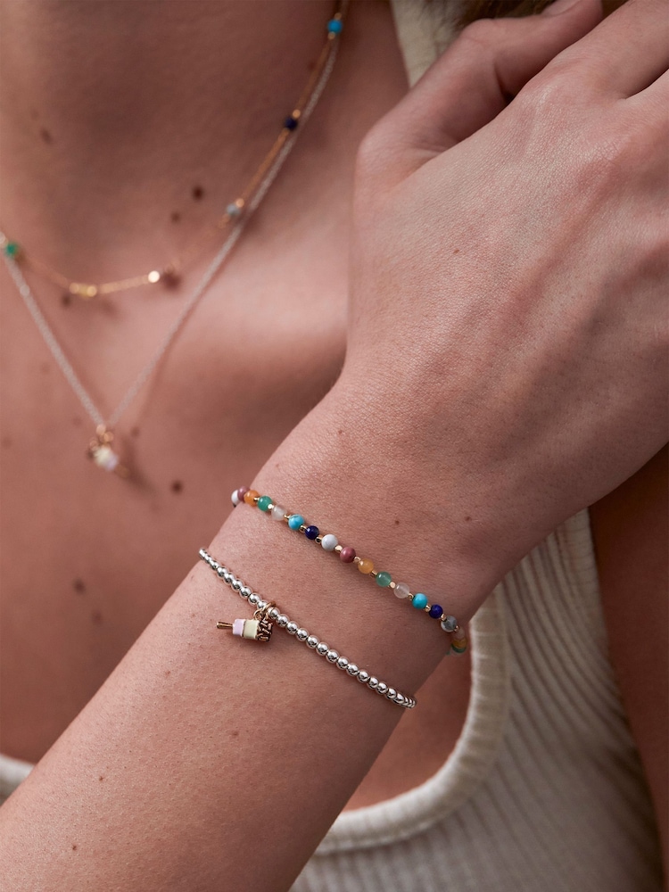 Estella Bartlett Gold Tone Wellness Mixed Gemstone Amelia Bracelet - Image 2 of 3
