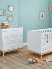 Babymore White Mona Nursery Furniture Set 2 Piece - Image 1 of 4