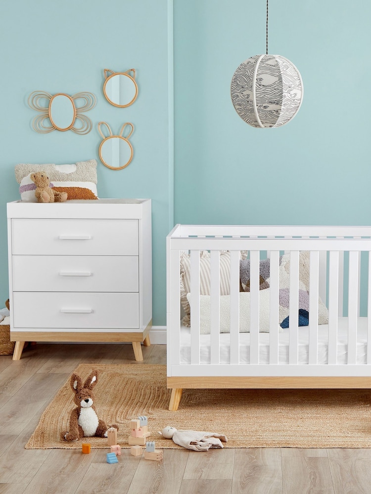 Babymore White Mona Nursery Furniture Set 2 Piece - Image 2 of 4
