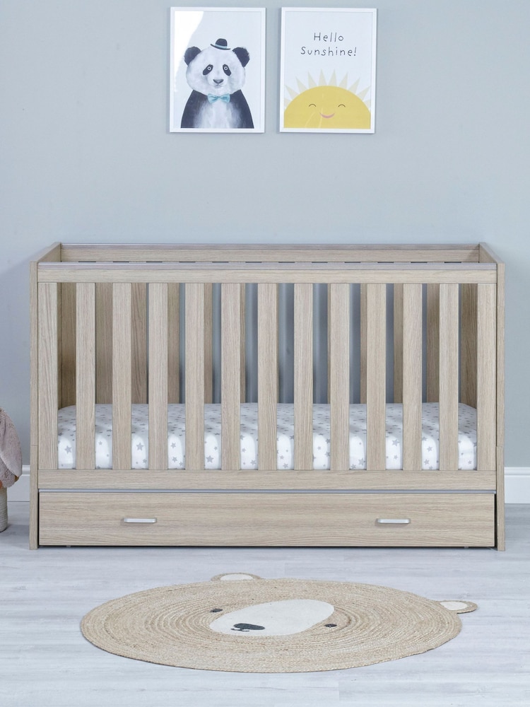 Babymore Brown Veni Cot Bed With Drawer - Image 1 of 4