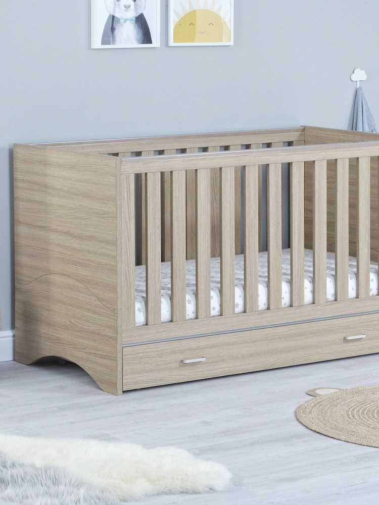 Babymore Brown Veni Cot Bed With Drawer - Image 2 of 4