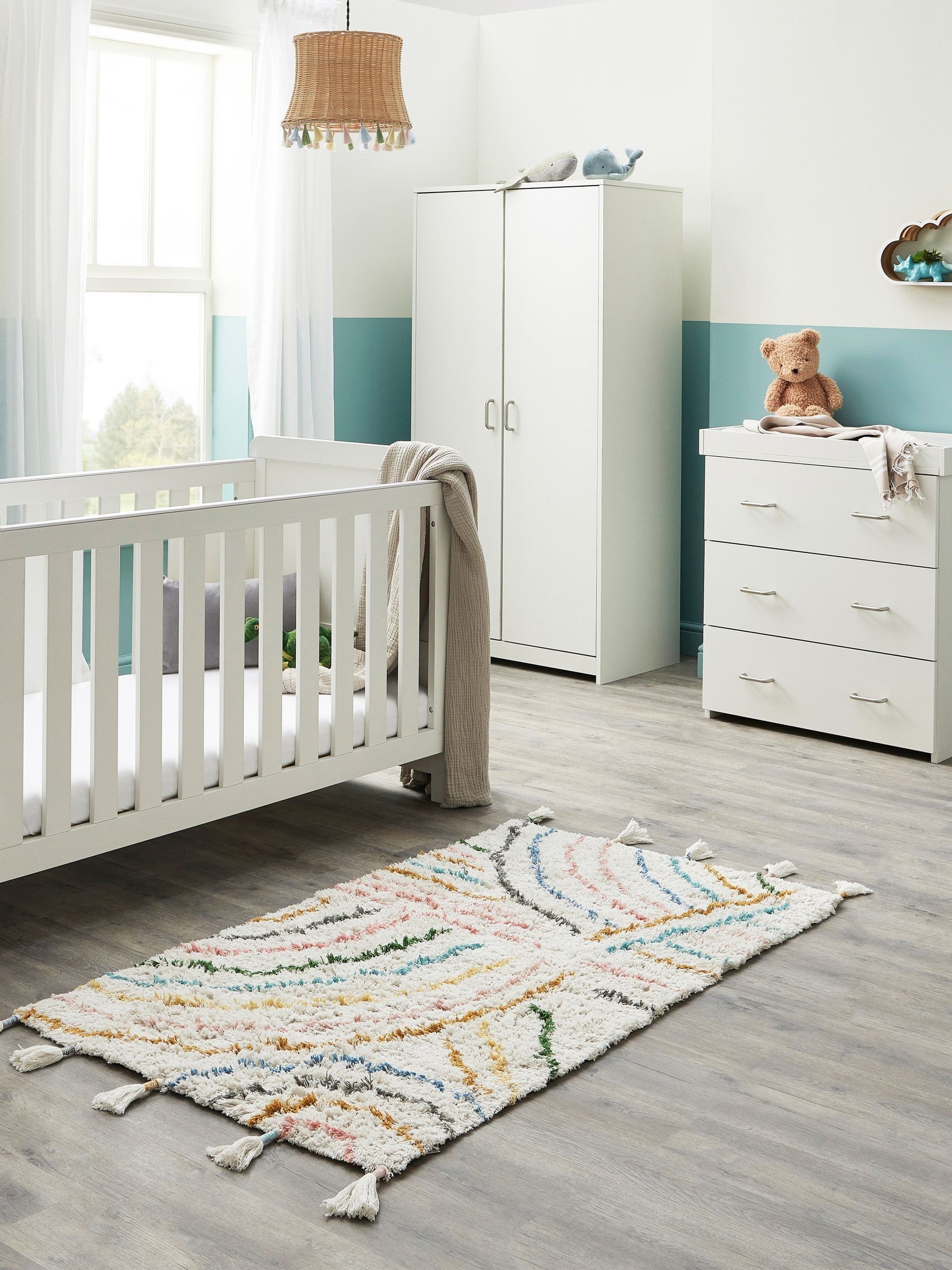 Babymore  Caro 3 Piece Nursery Room Set - White Wash - Variable - Image 4