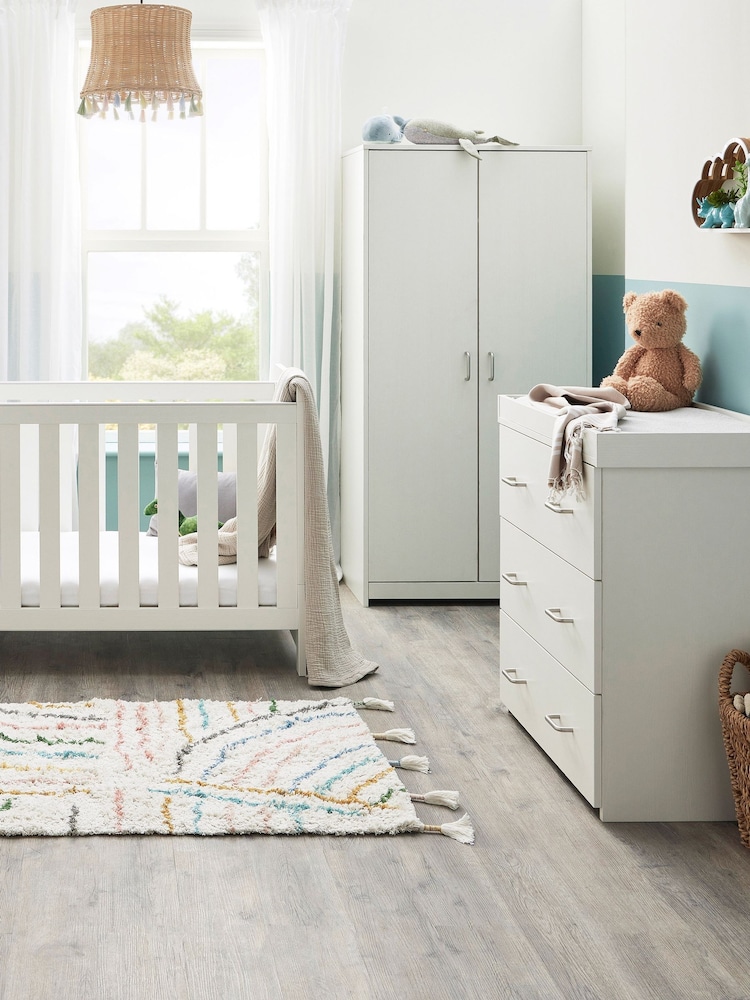 Babymore 3 Piece White Wash Caro Nursery Furniture Set - Image 2 of 6
