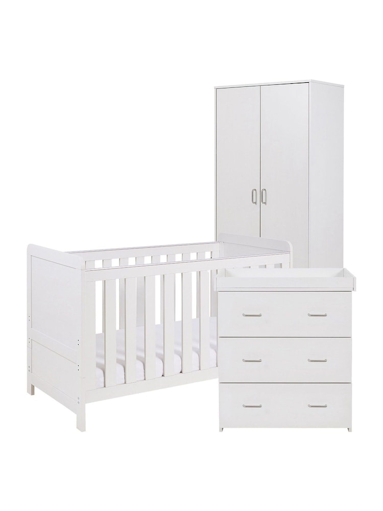 Babymore 3 Piece White Wash Caro Nursery Furniture Set - Image 6 of 6