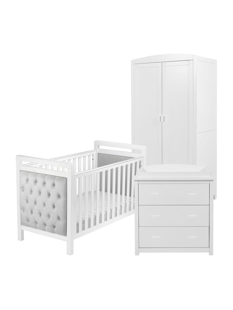 Babymore White Velvet Deluxe 3 Piece Furniture Set - Image 6 of 6