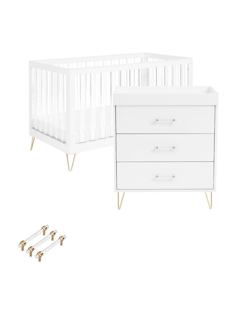 Babymore Acrylic Kimi XL Nursery Furniture Set 2 Piece - Image 4 of 4
