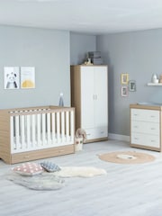Babymore 3 Piece Oak White Veni Furniture Set with Drawer - Image 1 of 6