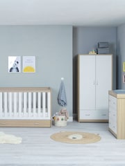 Babymore 3 Piece Oak White Veni Furniture Set with Drawer - Image 2 of 6