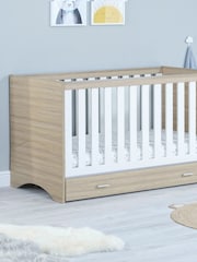 Babymore 3 Piece Oak White Veni Furniture Set with Drawer - Image 3 of 6
