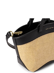 Katie Loxton Black Riviera Raffia Mini Tote Bag - Image 3 of 4