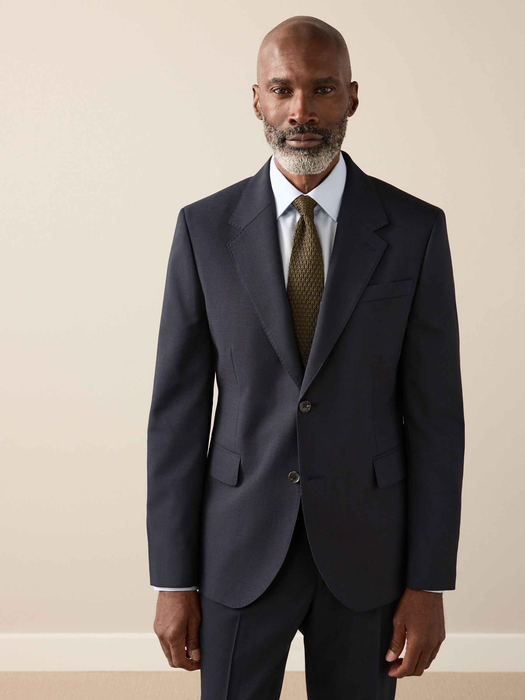 Buy Navy Blue Slim Fit Signature Nova Fides 100% Italian Wool Suit