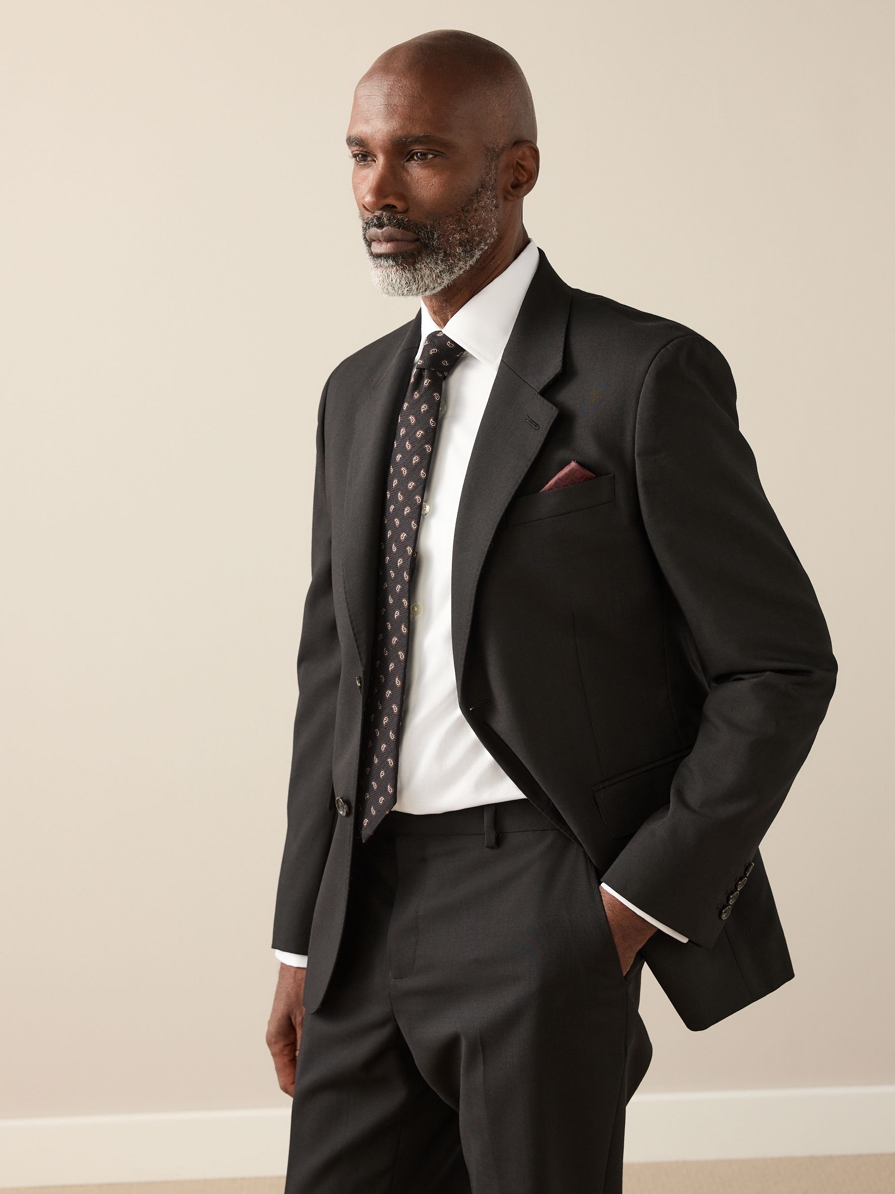 Buy Black Slim Fit Signature Nova Fides 100% Italian Wool Suit