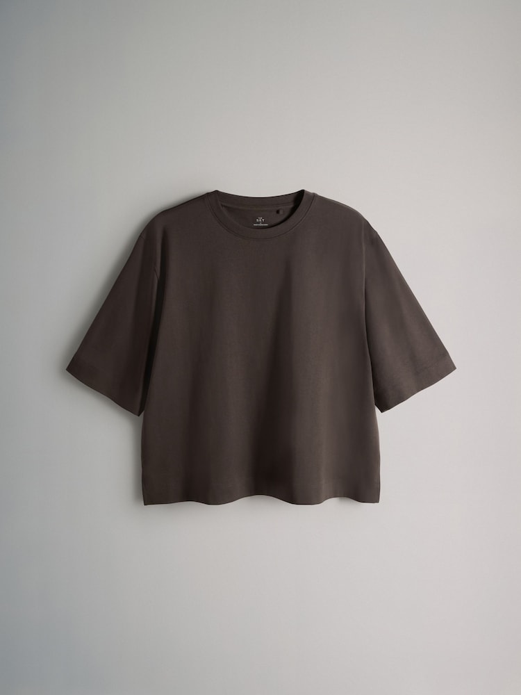 The Set White/Black/Navy/Burgundy/Chocolate 5 Pack Heavyweight Relaxed Short Sleeve T-Shirts - Image 7 of 7 The Set White/Black/Navy/Burgundy/Chocolate 5 Pack Heavyweight Relaxed Short Sleeve T-Shirts - Image 7 of 7