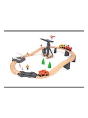 Tooky Toy Wooden Construction Yard Train Set - Image 1 of 2