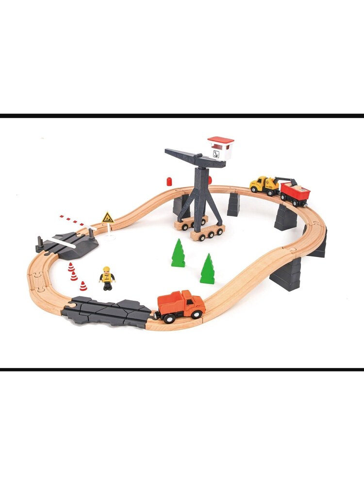 Tooky Toy Wooden Construction Yard Train Set - Image 2 of 2