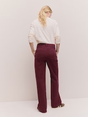 Burgundy Red Seam Front Straight Leg Jeans - Image 3 of 9
