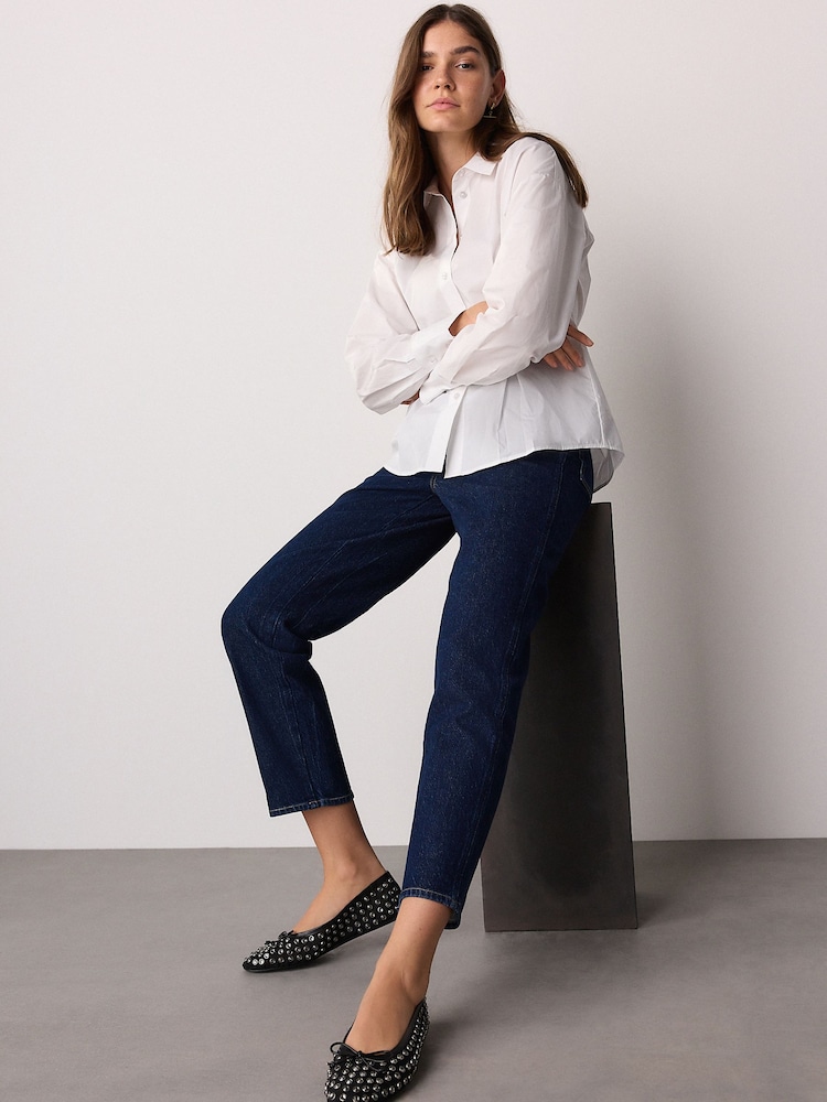 Dark Blue Stovepipe Straight Leg Jeans - Image 1 of 9