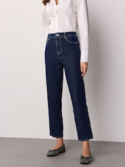 Dark Blue Stovepipe Straight Leg Jeans - Image 3 of 9