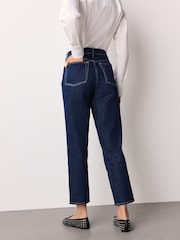 Dark Blue Stovepipe Straight Leg Jeans - Image 5 of 9