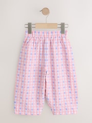 Pink/Blue Gingham Pullon Barrel Trousers (3mths-7yrs) - Image 5 of 8