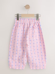 Pink/Blue Gingham Pullon Barrel Trousers (3mths-7yrs) - Image 6 of 8